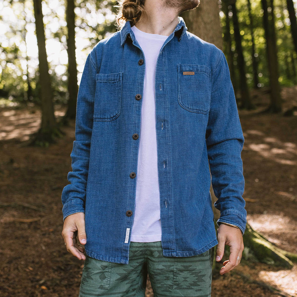 Passenger Backcountry Organic Cotton Denim Ls Shirt Washed Denim