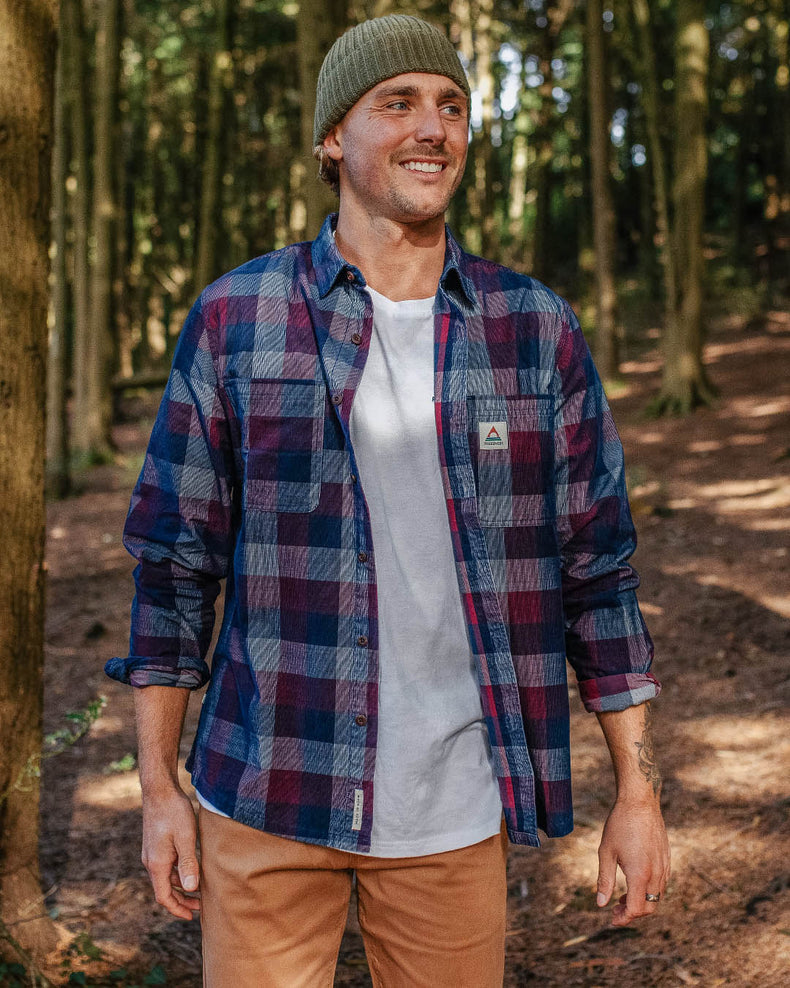 Passenger Backcountry Cord Check Shirt Rich Navy