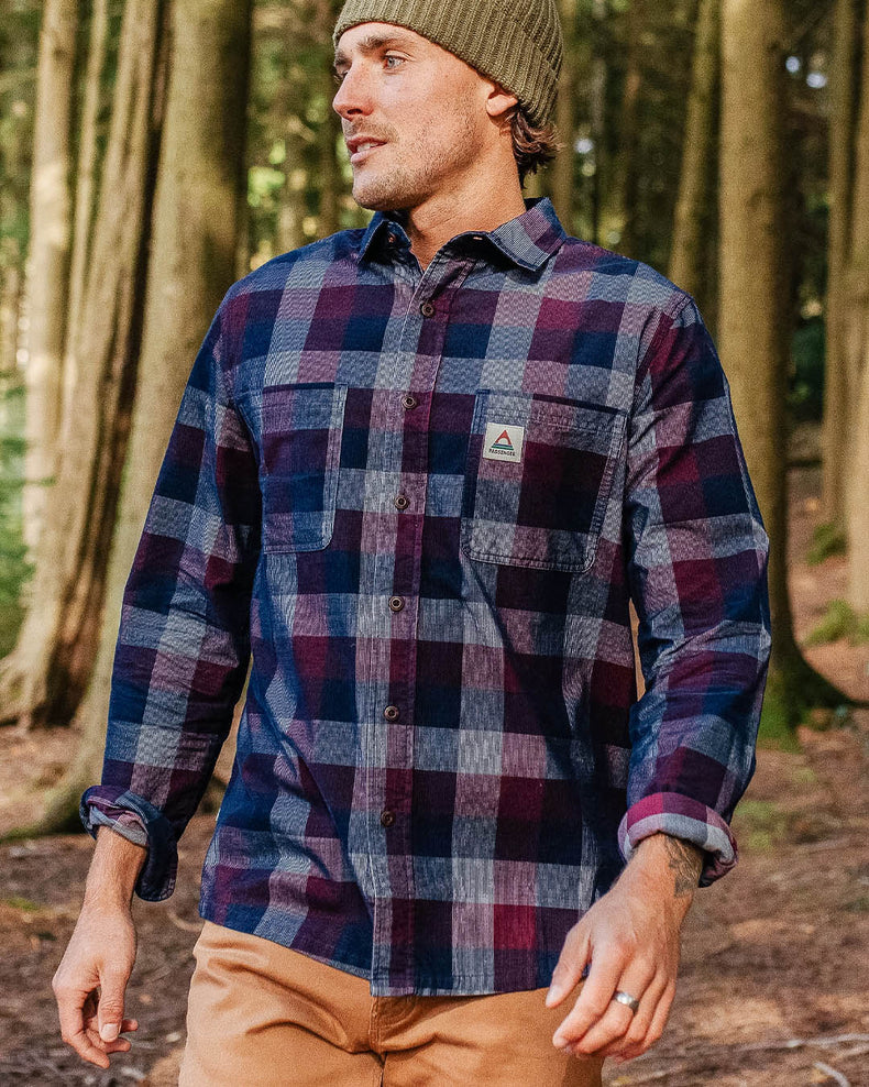 Passenger Backcountry Cord Check Shirt Rich Navy
