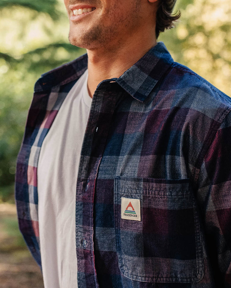 Passenger Backcountry Cord Check Shirt Rich Navy