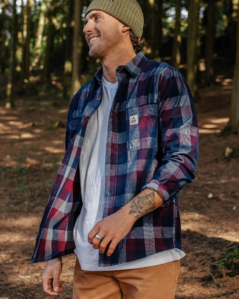 Passenger Backcountry Cord Check Shirt Rich Navy