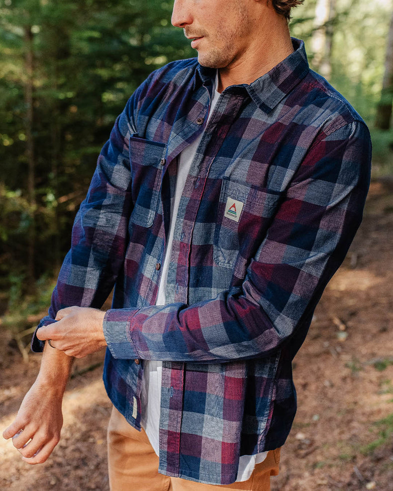 Passenger Backcountry Cord Check Shirt Rich Navy