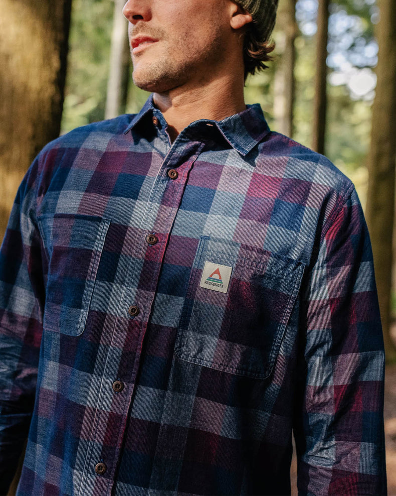Passenger Backcountry Cord Check Shirt Rich Navy