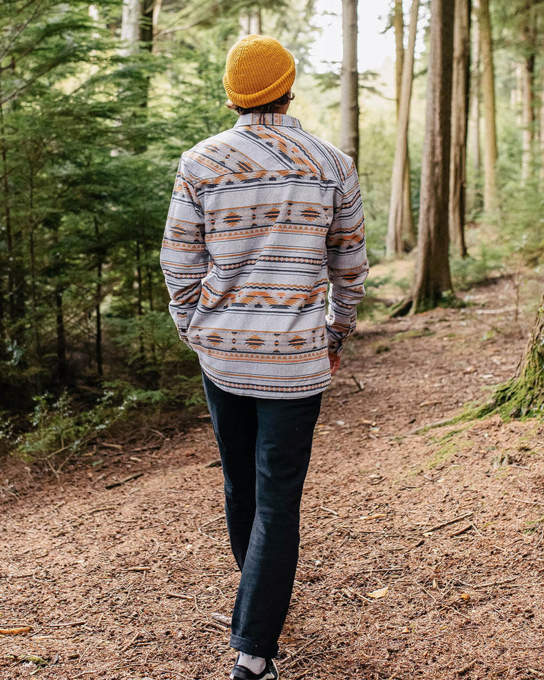 Passenger Woodland Organic Cotton Overshirt Grey Marl