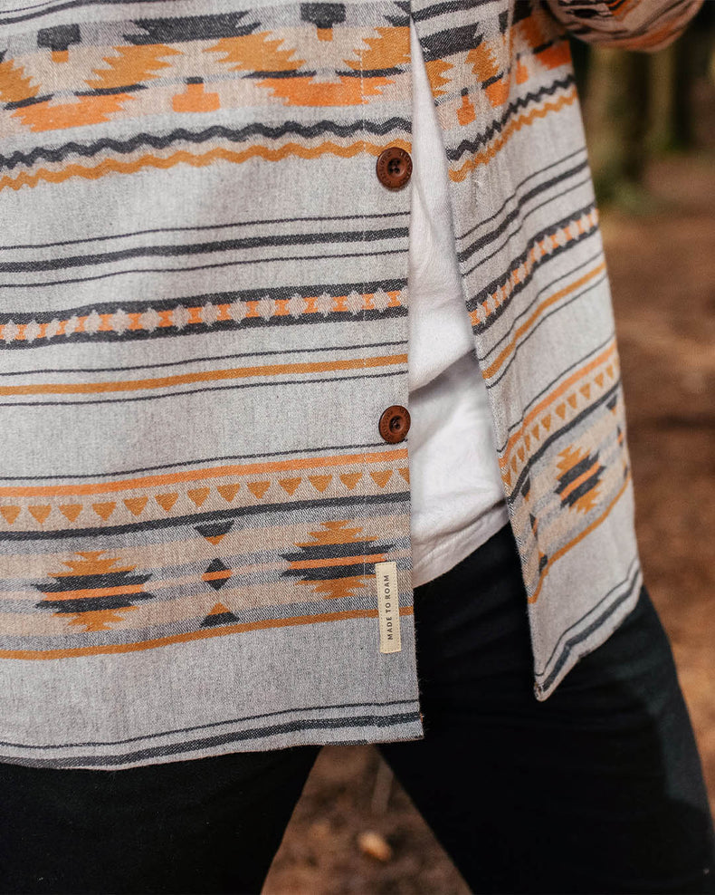 Passenger Woodland Organic Cotton Overshirt Grey Marl