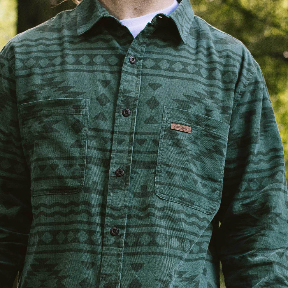 Passenger Backcountry Recycled Cord Ls Shirt Dark Ivy Adrift