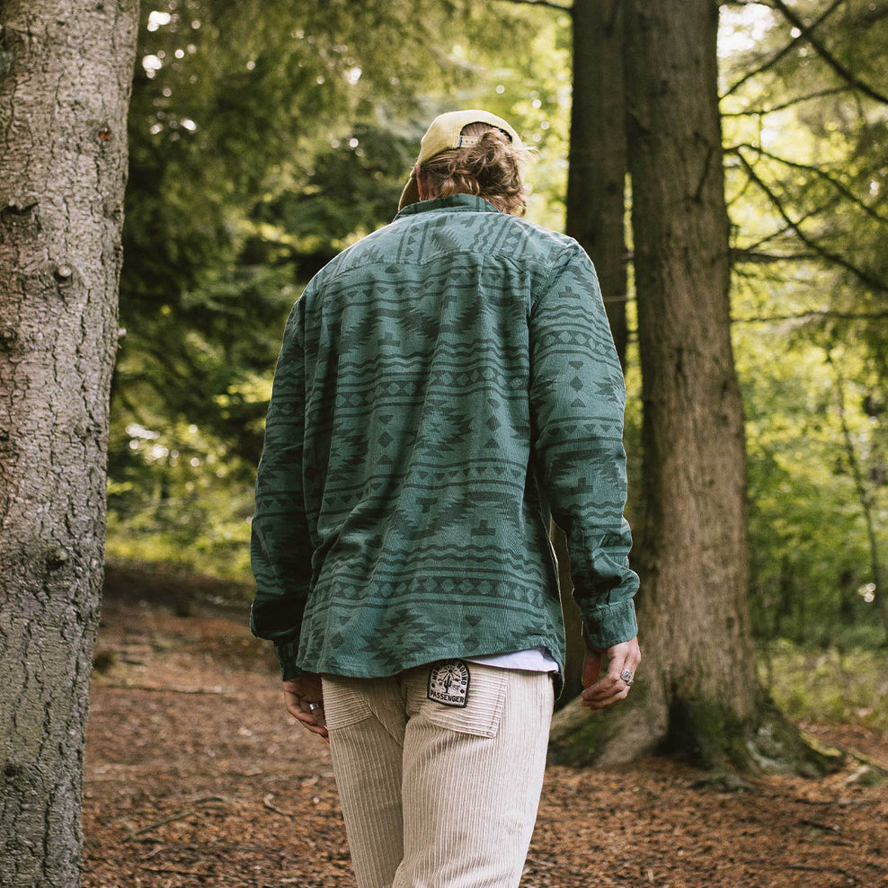 Passenger Backcountry Recycled Cord Ls Shirt Dark Ivy Adrift