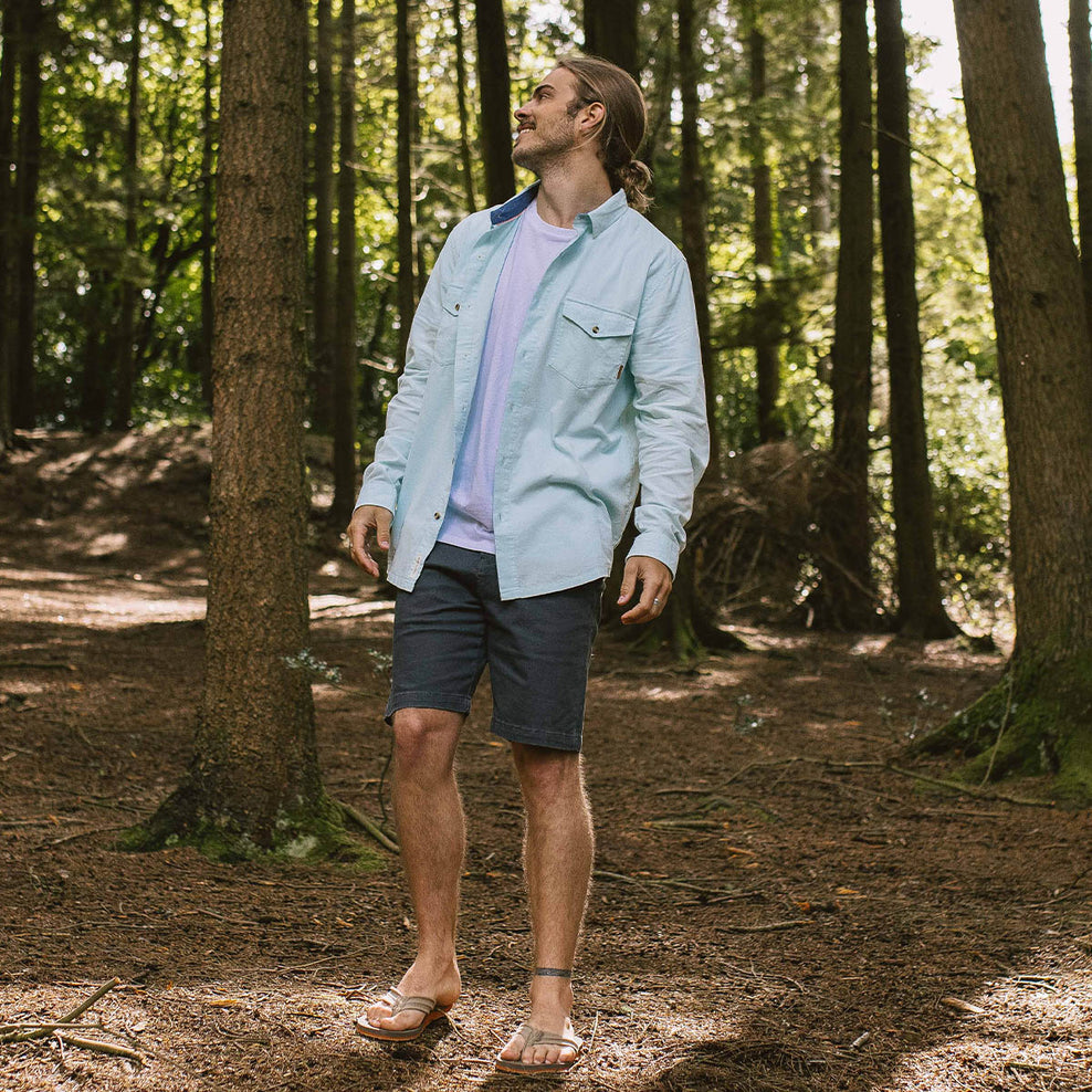 Passenger Venture Recycled Cord Ls Shirt Blue Glass