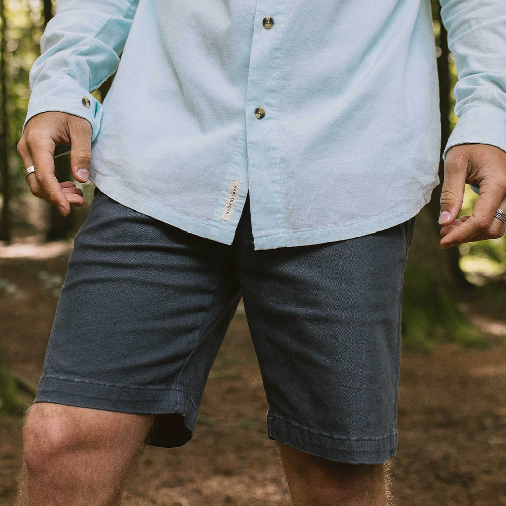 Passenger Venture Recycled Cord Ls Shirt Blue Glass