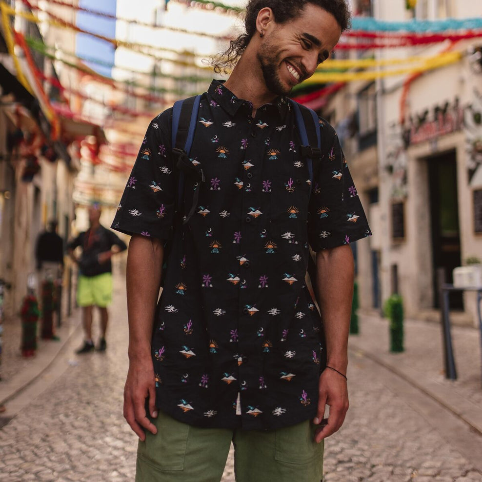 Passenger Chill Organic Cotton Short Sleeve Shirt Joshua Tree Black