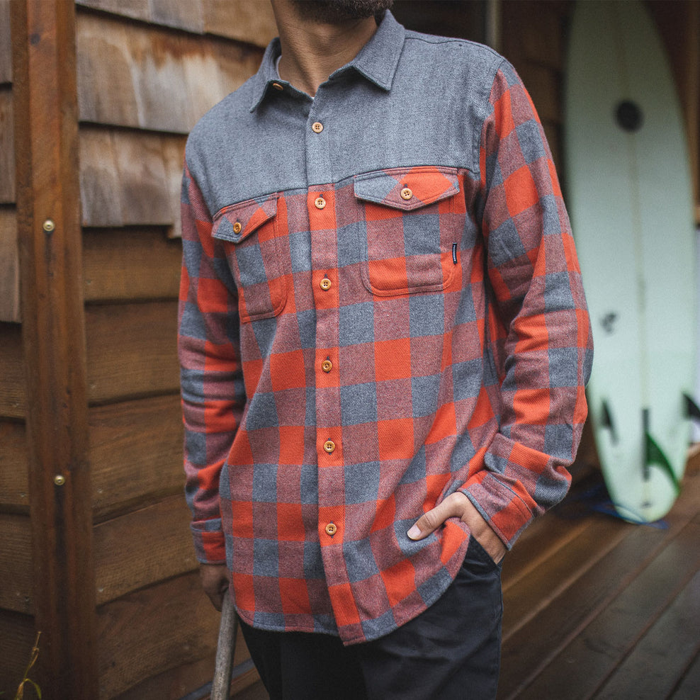 Passenger Bozeman Shirt Buffalo Check Orange