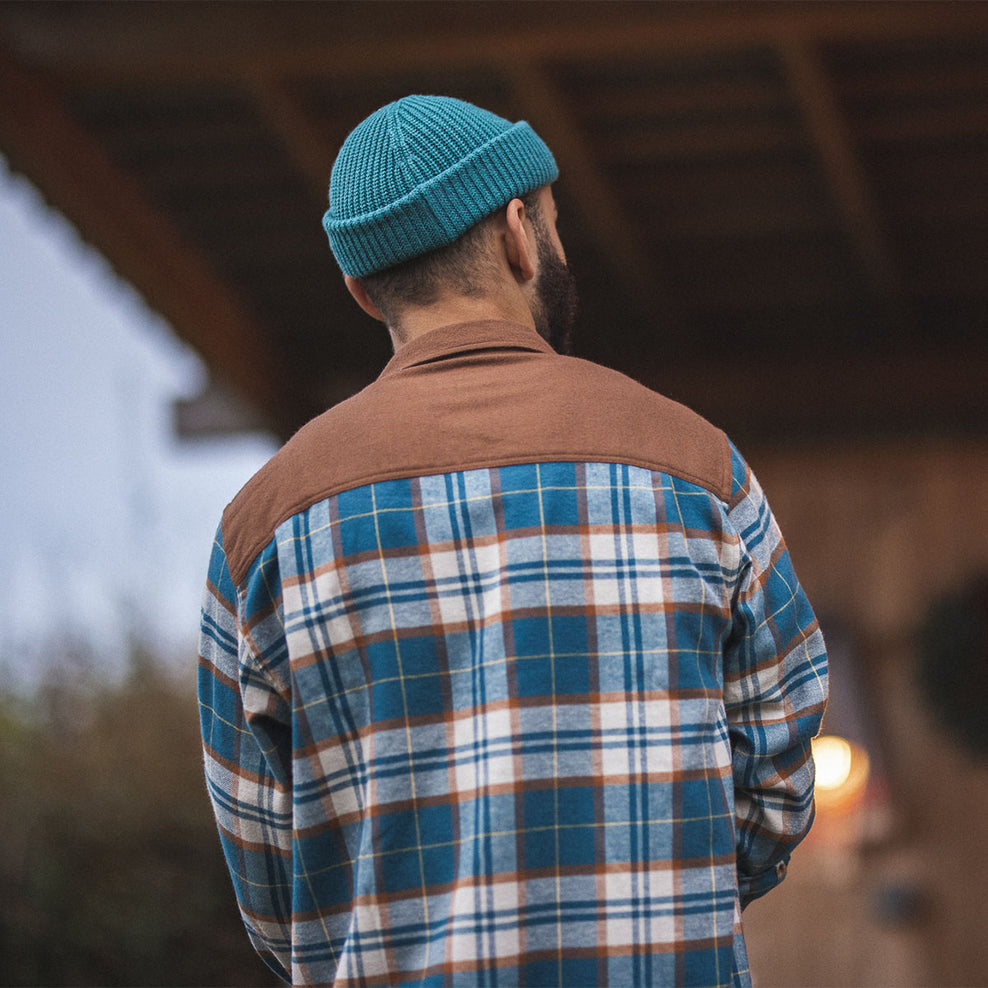 Passenger Behnsen Organic Cotton Shirt Brown/Blue Check