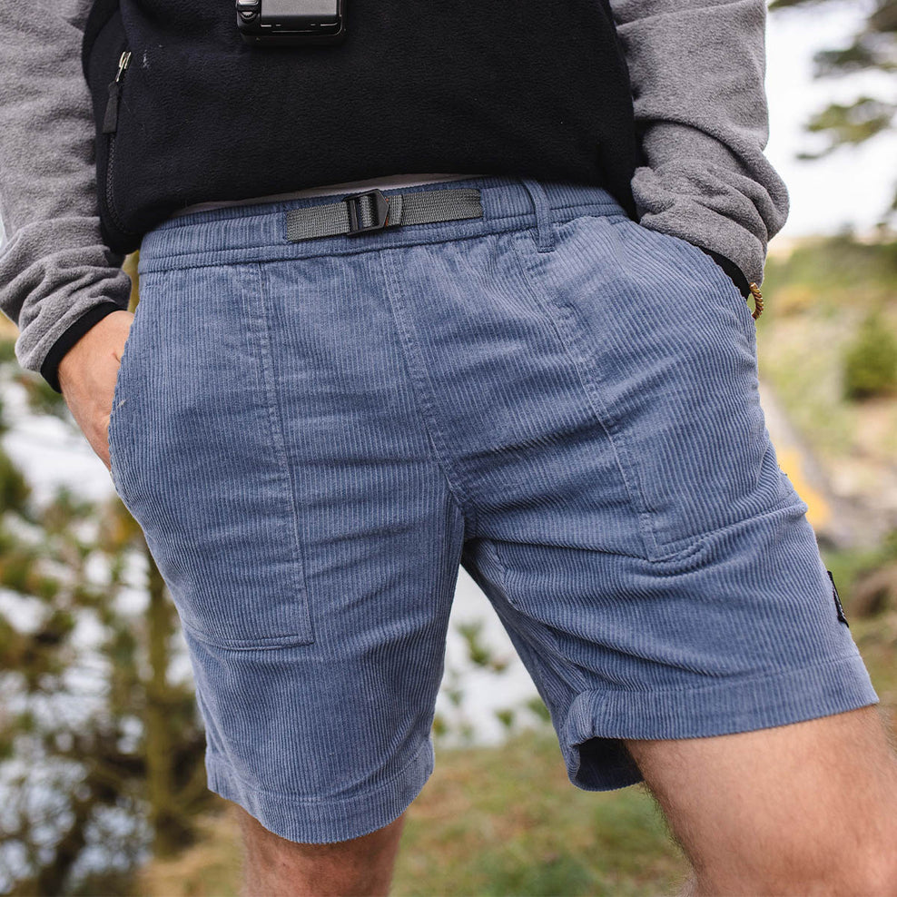 Passenger Topanga Recycled Cord Shorts Stone Blue