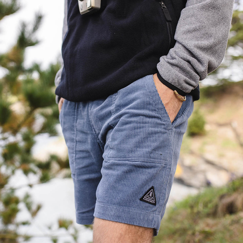 Passenger Topanga Recycled Cord Shorts Stone Blue