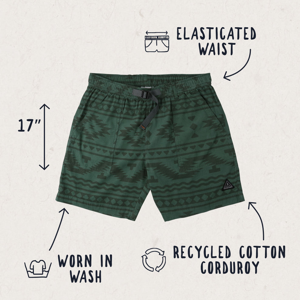 Passenger Topanga Recycled Cord Shorts Dark Ivy Adrift