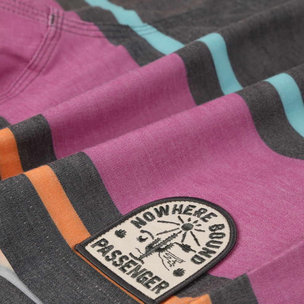 Passenger Ponoma All Purpose Swim Shorts Black Retro Placement Stripe