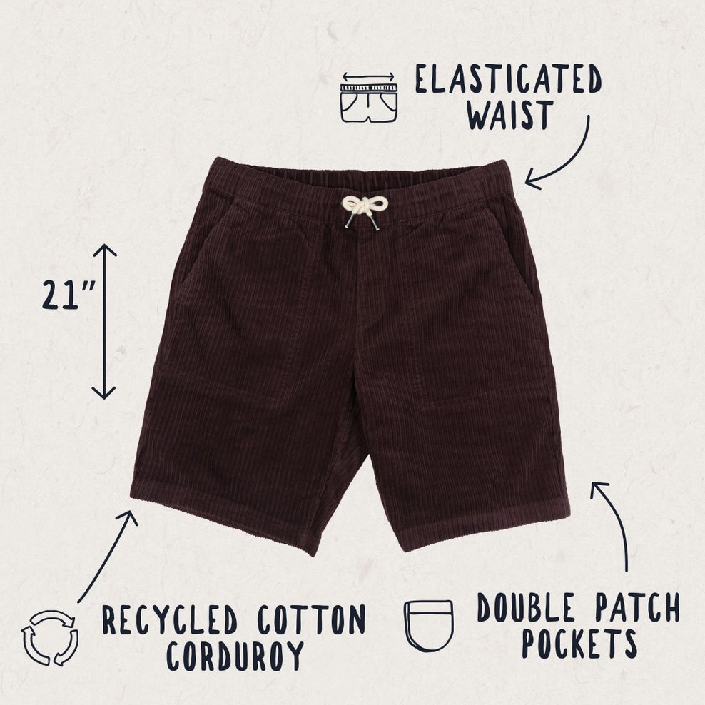 Passenger Pine Recycled Cotton Cord Shorts Raisin