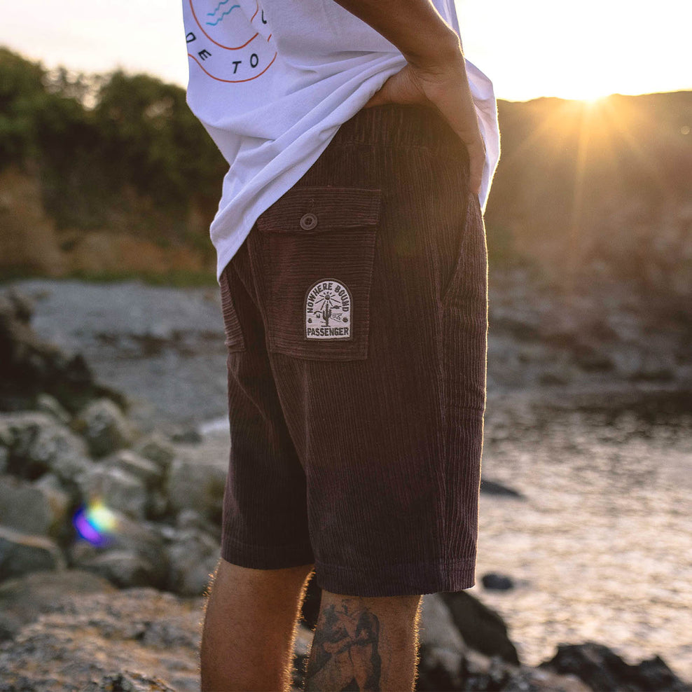 Passenger Pine Recycled Cotton Cord Shorts Raisin