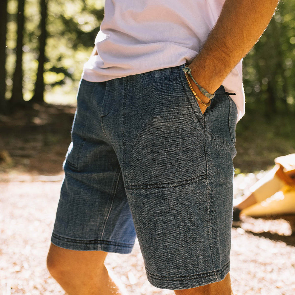 Passenger Pine Organic Cotton Denim Shorts Washed Denim