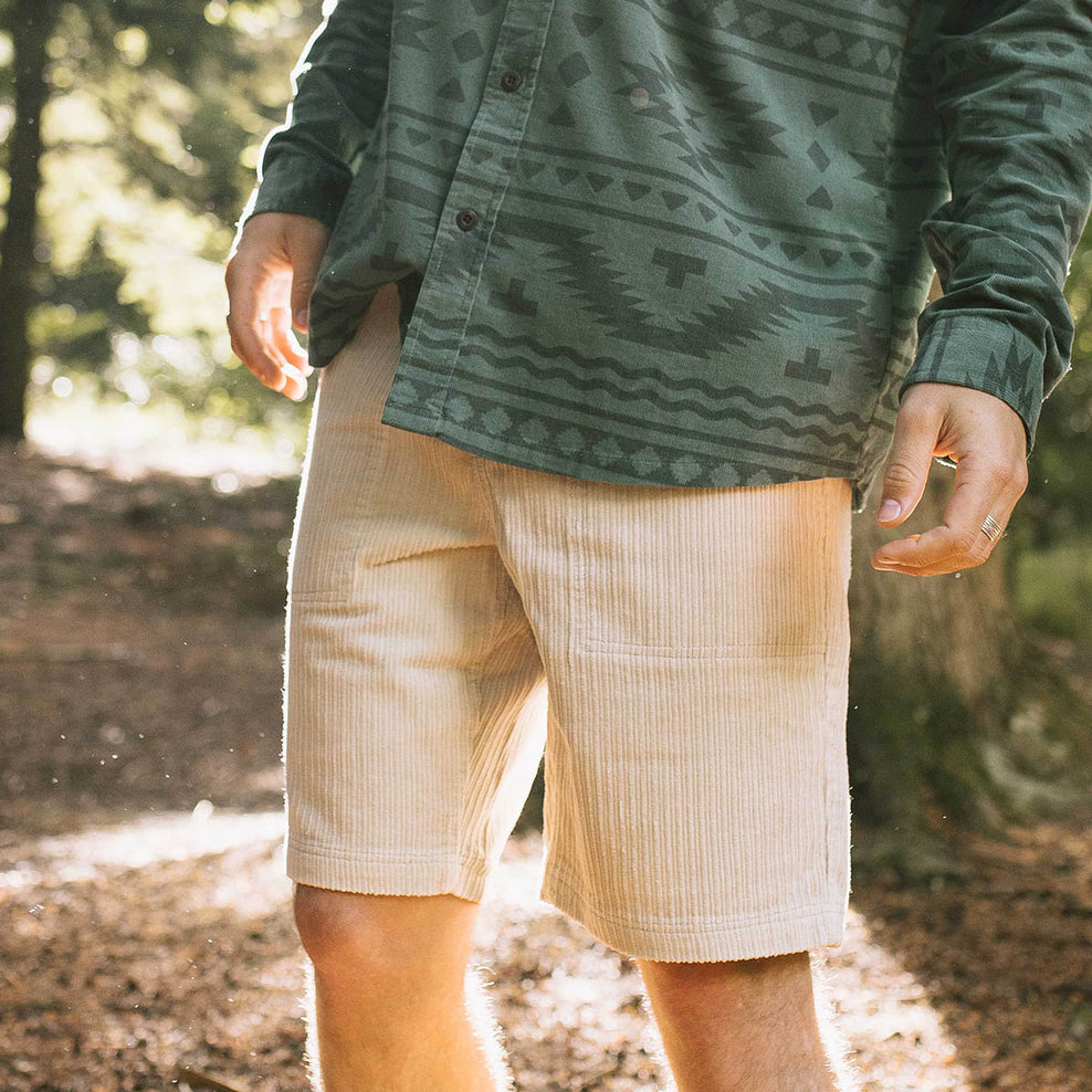 Passenger Pine Recycled Cotton Cord Shorts Feather