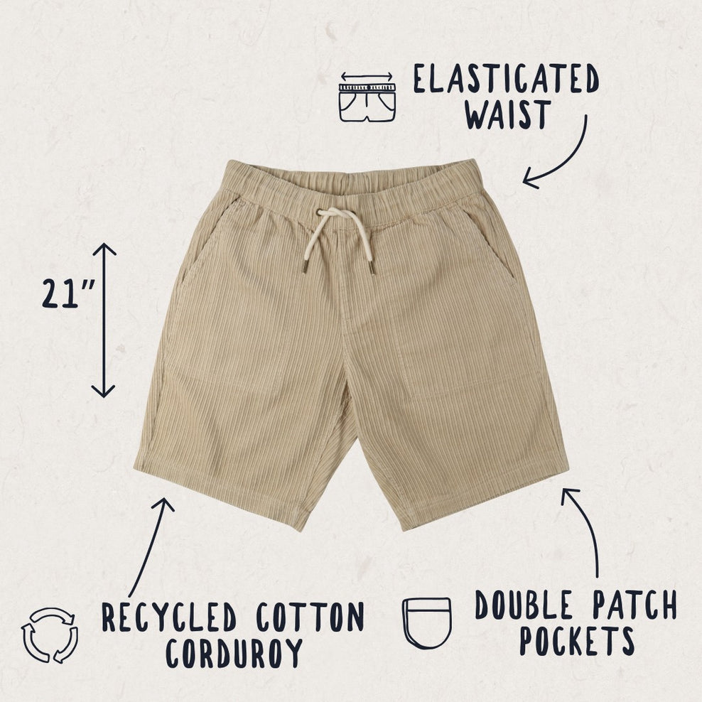 Passenger Pine Recycled Cotton Cord Shorts Feather