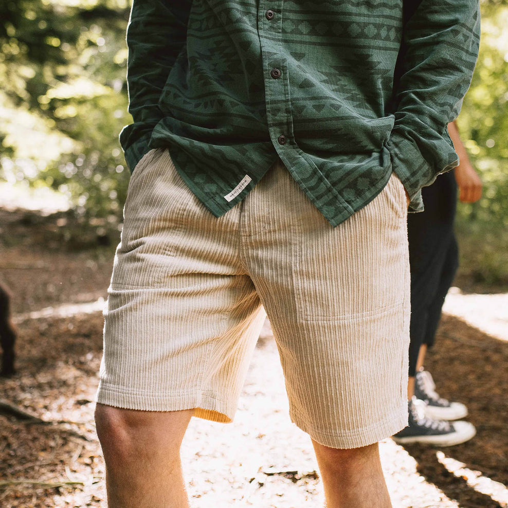 Passenger Pine Recycled Cotton Cord Shorts Feather