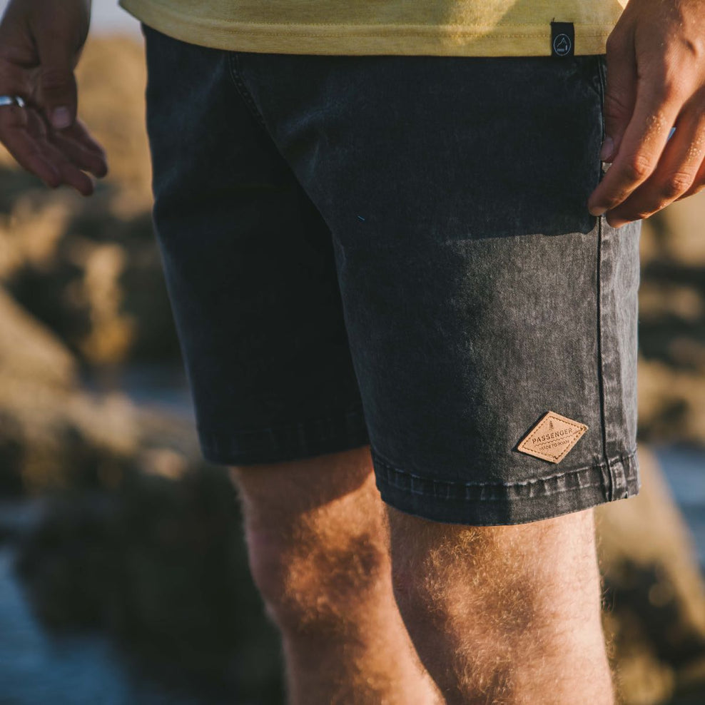 Passenger Drifter Walk Short Black Washed
