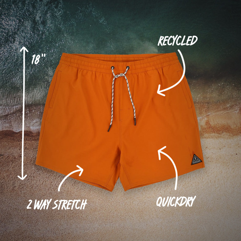 Passenger Ventura Recycled Swim Shorts Sunset Orange