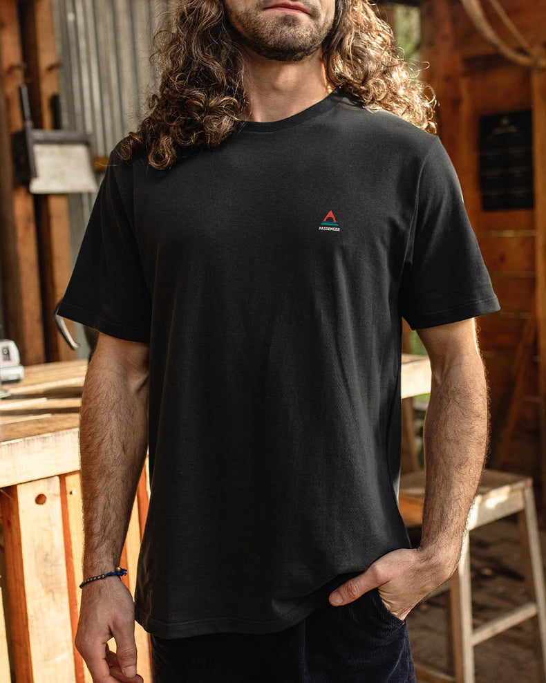Passenger Classic Logo Recycled Cotton T-Shirt Black