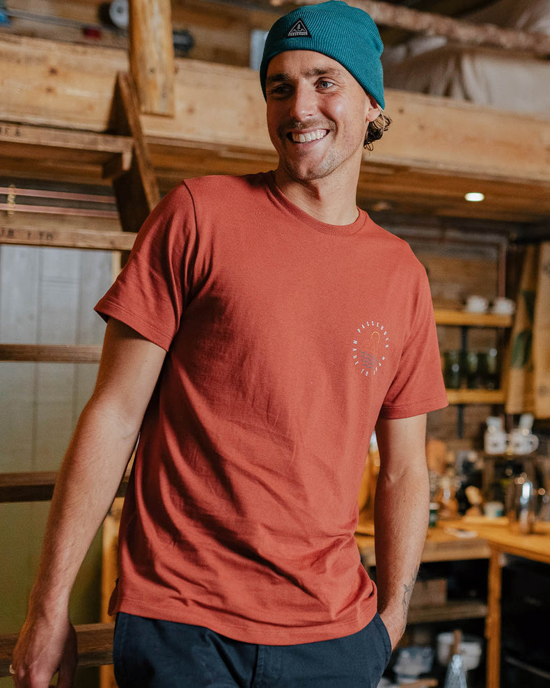 Passenger Escapism Recycled Cotton T-Shirt Burnt Red