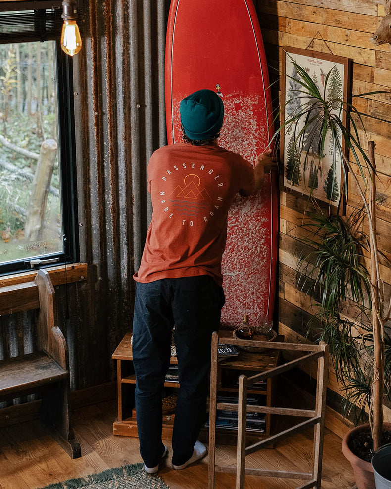 Passenger Escapism Recycled Cotton T-Shirt Burnt Red