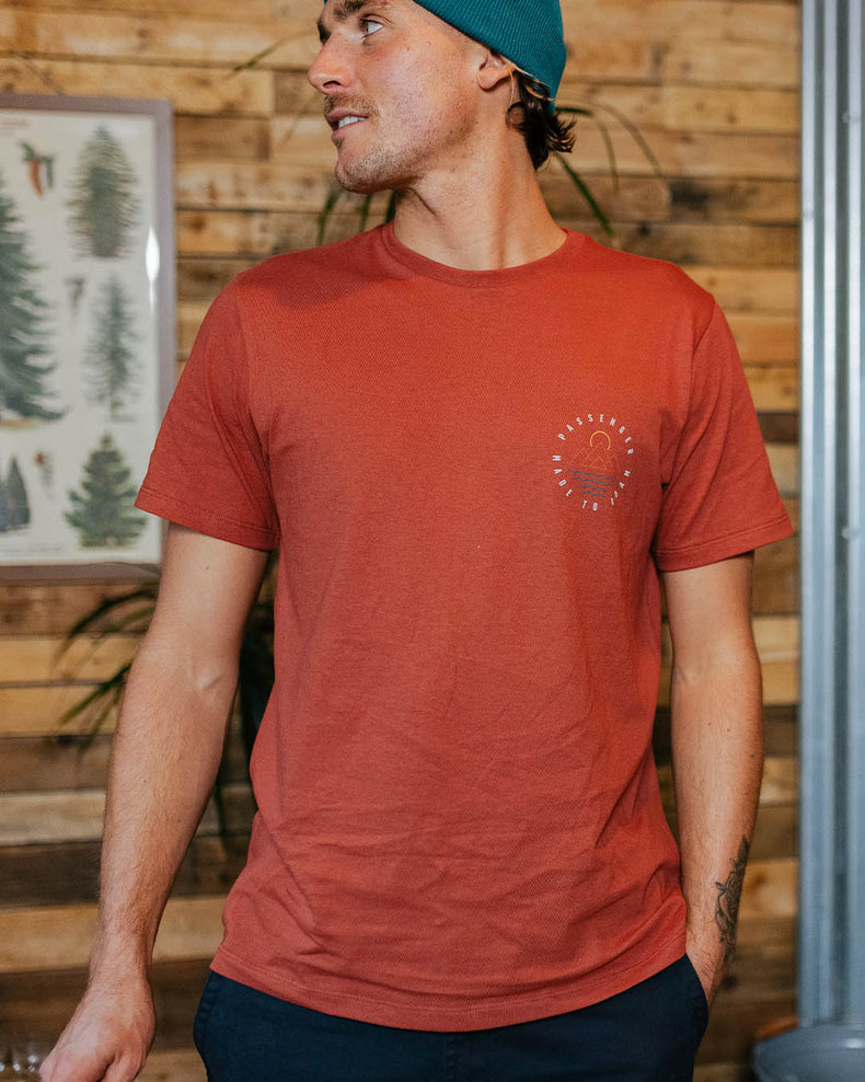 Passenger Escapism Recycled Cotton T-Shirt Burnt Red