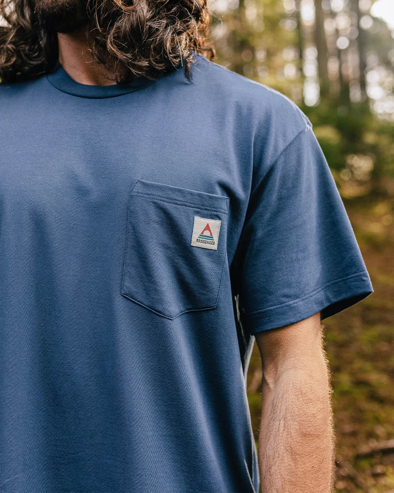 Passenger Heritage Recycled Cotton Pocket T-Shirt Dark Denim