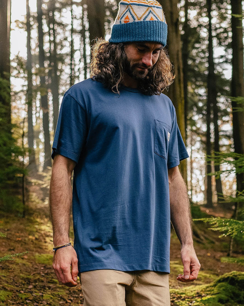 Passenger Heritage Recycled Cotton Pocket T-Shirt Dark Denim