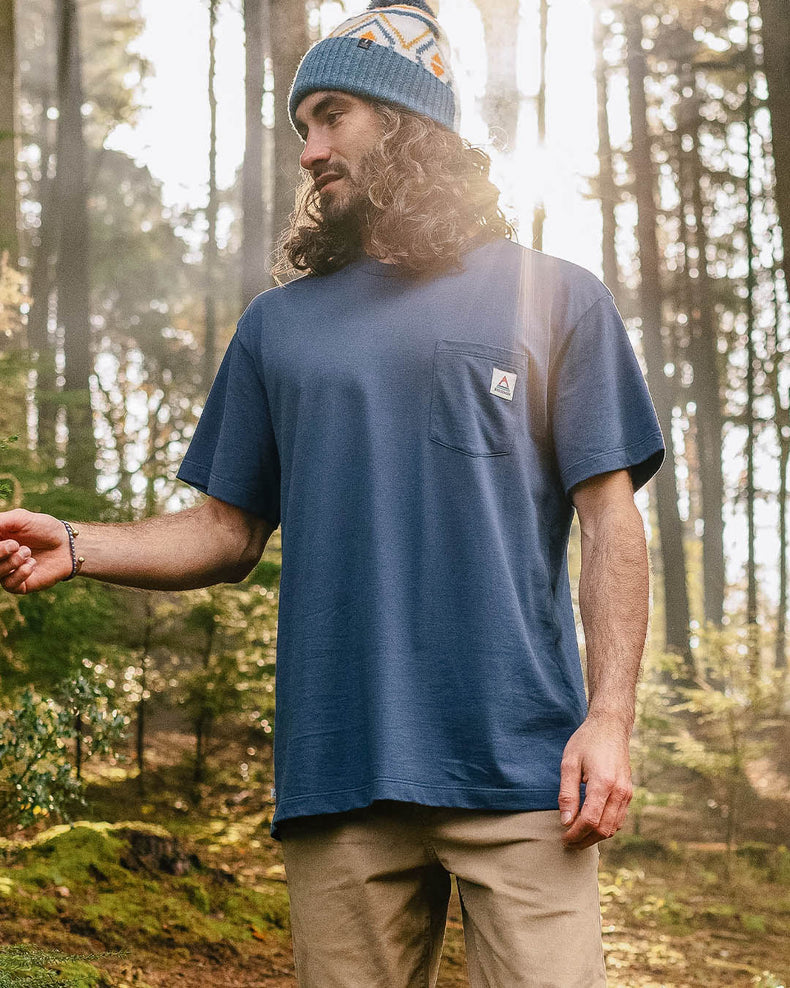 Passenger Heritage Recycled Cotton Pocket T-Shirt Dark Denim