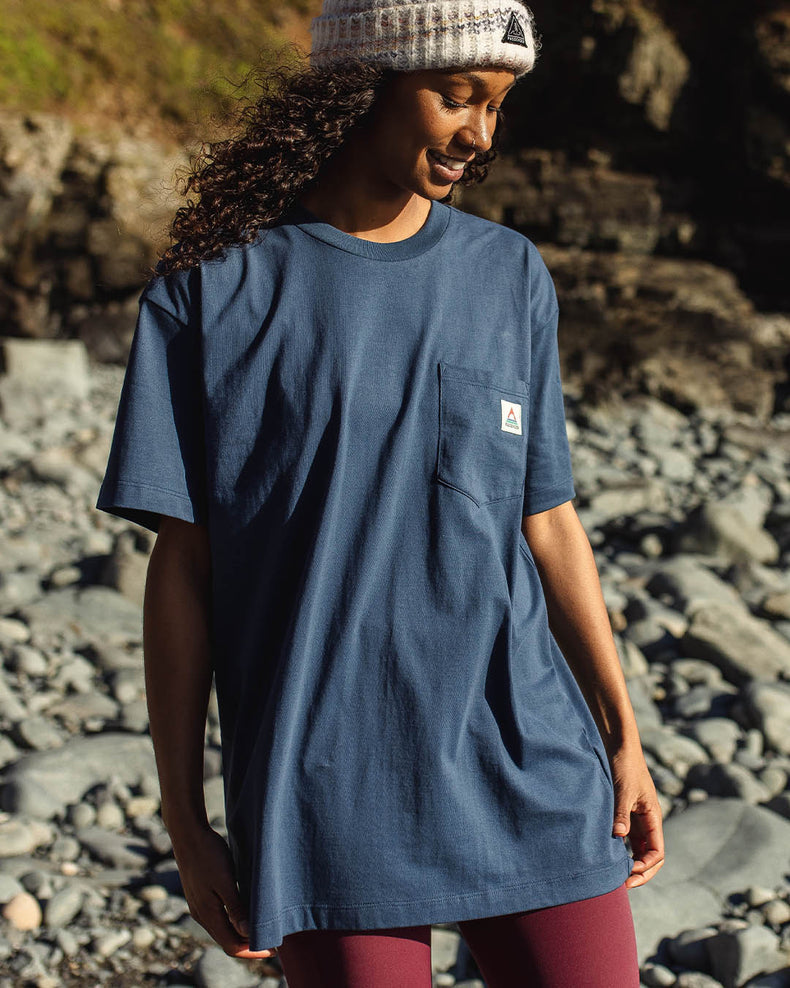 Passenger Heritage Recycled Cotton Pocket T-Shirt Dark Denim