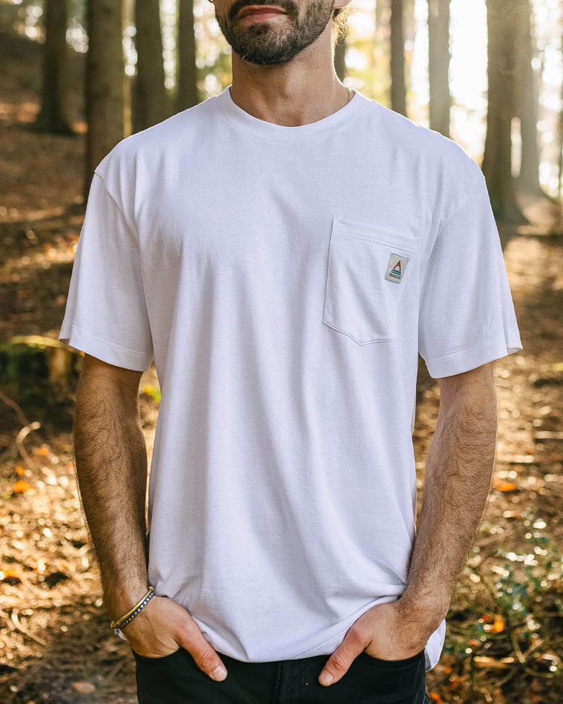 Passenger Heritage Recycled Cotton Pocket T-Shirt White