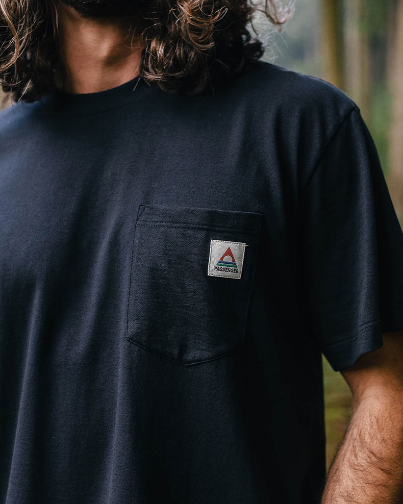 Passenger Heritage Recycled Cotton Pocket T-Shirt Black