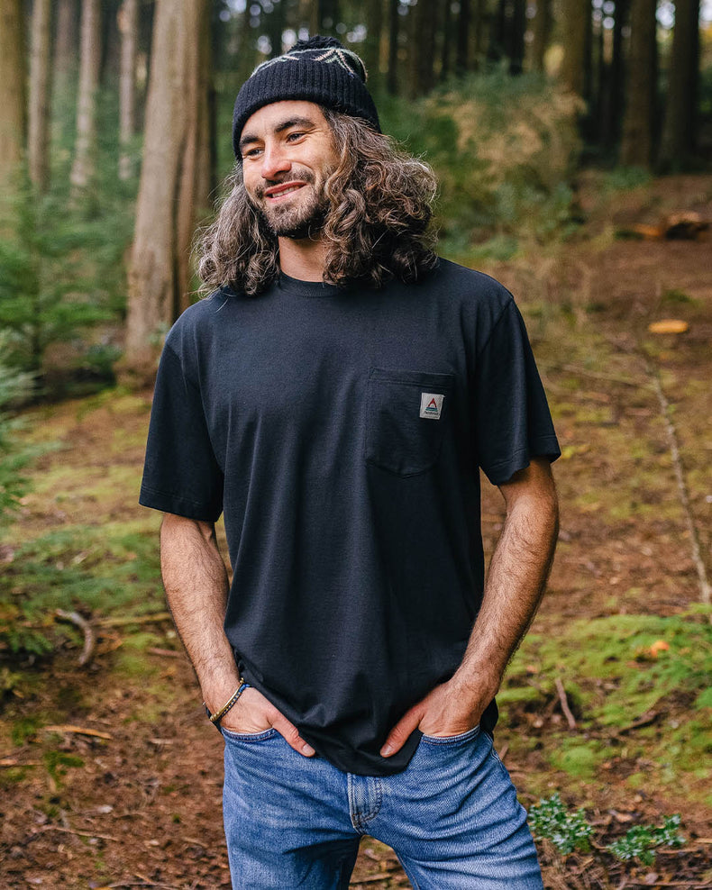 Passenger Heritage Recycled Cotton Pocket T-Shirt Black