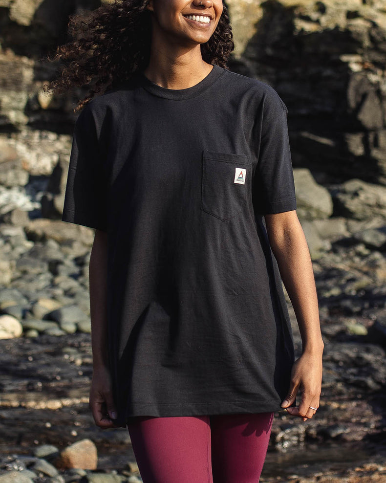 Passenger Heritage Recycled Cotton Pocket T-Shirt Black