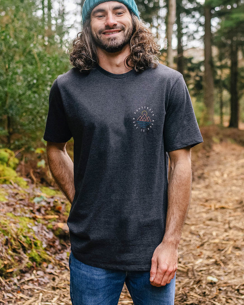 Passenger Escapism Recycled Cotton T-Shirt Charcoal Marl