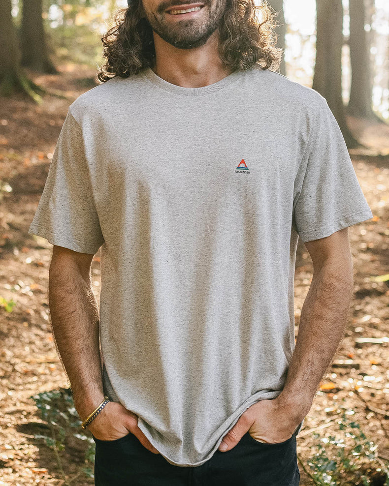 Passenger Classic Logo Recycled Cotton T-Shirt Mid Grey Marl