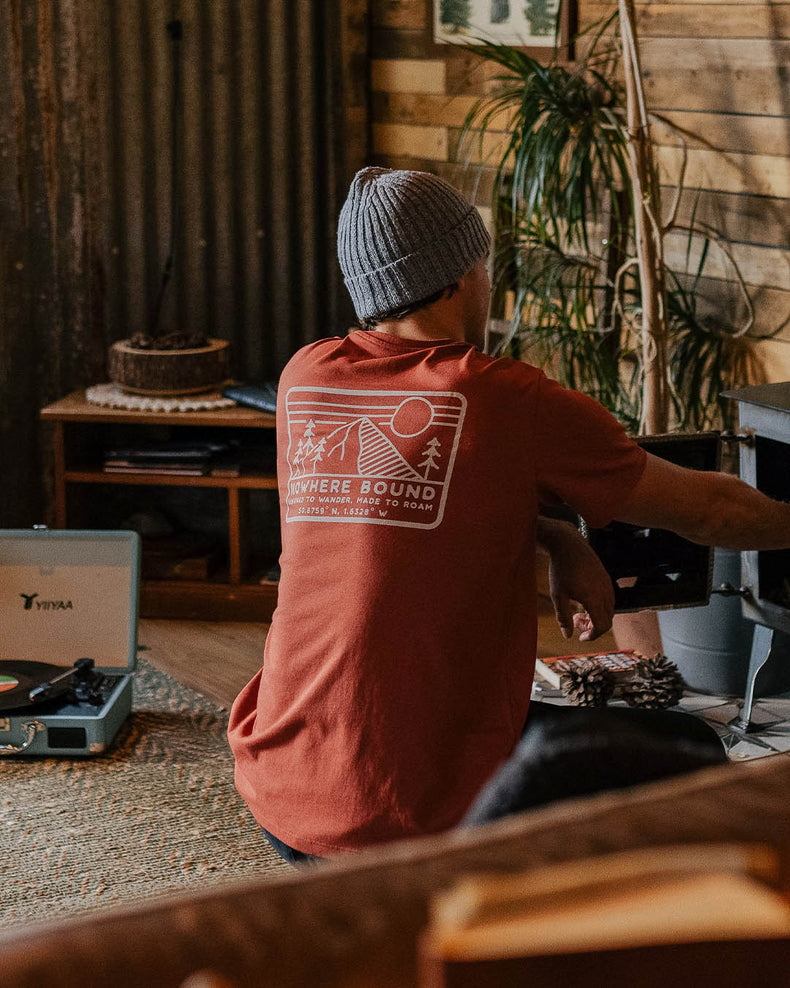 Passenger Nowhere Bound Recycled Cotton T-Shirt Burnt Red