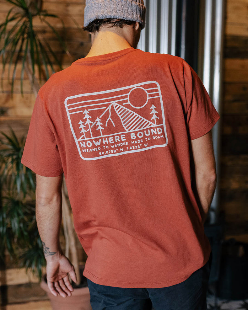 Passenger Nowhere Bound Recycled Cotton T-Shirt Burnt Red