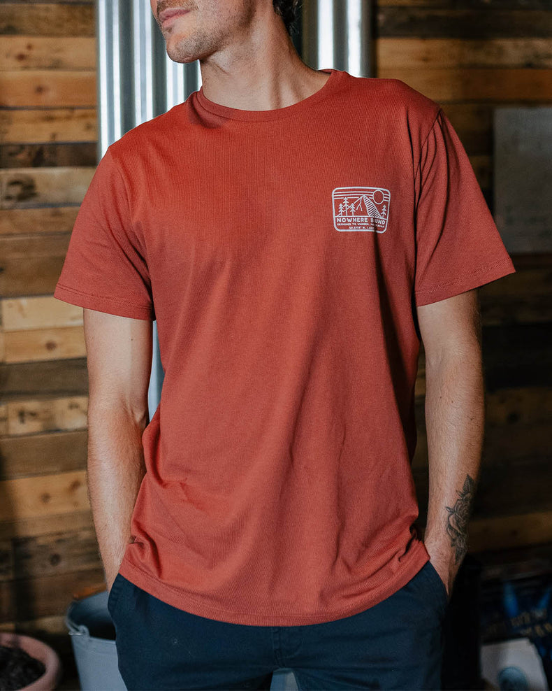 Passenger Nowhere Bound Recycled Cotton T-Shirt Burnt Red