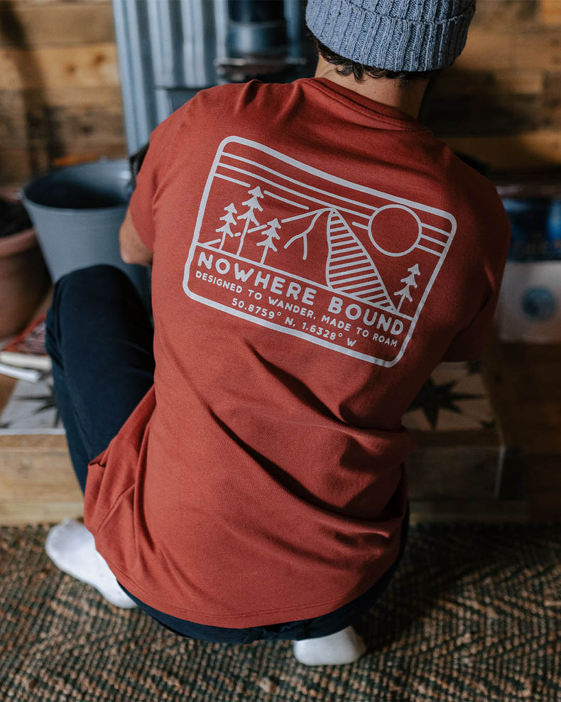 Passenger Nowhere Bound Recycled Cotton T-Shirt Burnt Red