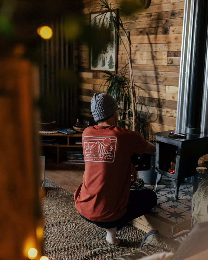 Passenger Nowhere Bound Recycled Cotton T-Shirt Burnt Red