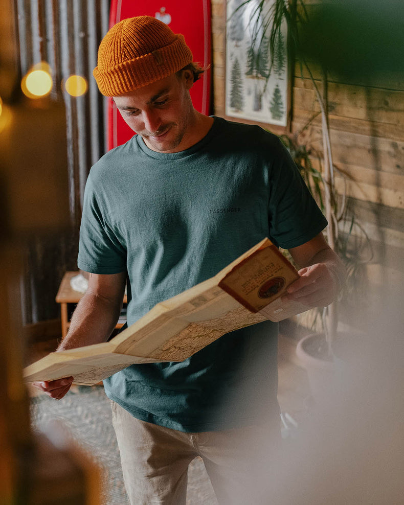 Passenger Made To Roam Recycled Cotton T-Shirt Deep Ocean