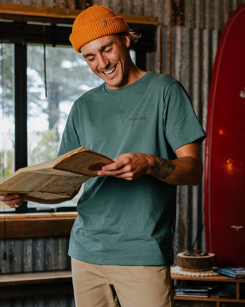 Passenger Made To Roam Recycled Cotton T-Shirt Deep Ocean