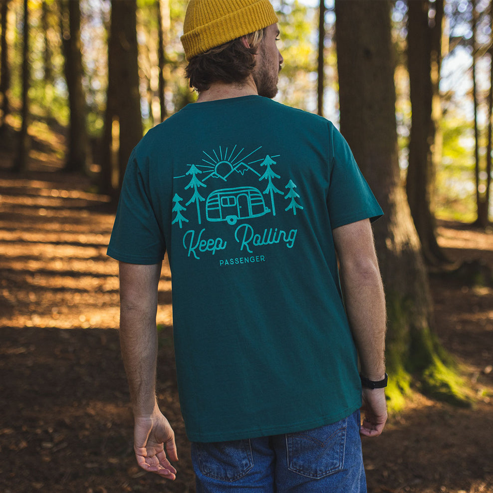 Passenger Keep Rolling Recycled Cotton T-Shirt Storm Green